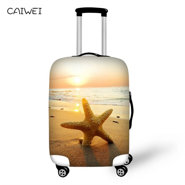 Travel Accessories Suitcase Protective Covers Elasticity Beach Starfish Luggage Covers for 18-30 Inch Thickest Suitcase Cover