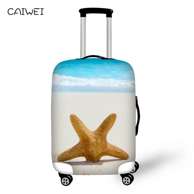 Travel Accessories Suitcase Protective Covers Elasticity Beach Starfish Luggage Covers for 18-30 Inch Thickest Suitcase Cover