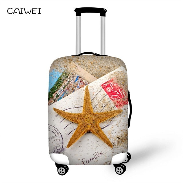 Travel Accessories Suitcase Protective Covers Elasticity Beach Starfish Luggage Covers for 18-30 Inch Thickest Suitcase Cover
