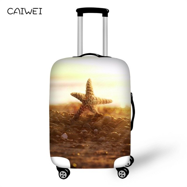 Travel Accessories Suitcase Protective Covers Elasticity Beach Starfish Luggage Covers for 18-30 Inch Thickest Suitcase Cover