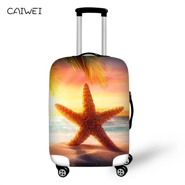 Travel Accessories Suitcase Protective Covers Elasticity Beach Starfish Luggage Covers for 18-30 Inch Thickest Suitcase Cover