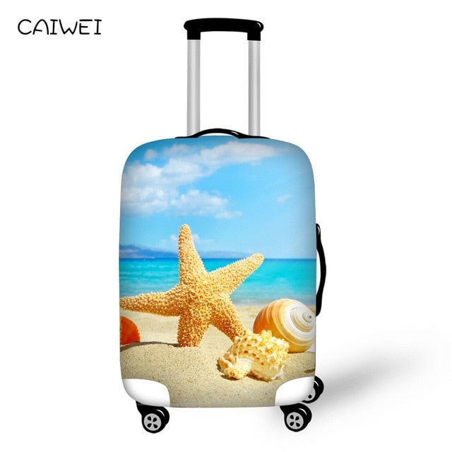 Travel Accessories Suitcase Protective Covers Elasticity Beach Starfish Luggage Covers for 18-30 Inch Thickest Suitcase Cover