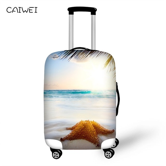 Travel Accessories Suitcase Protective Covers Elasticity Beach Starfish Luggage Covers for 18-30 Inch Thickest Suitcase Cover