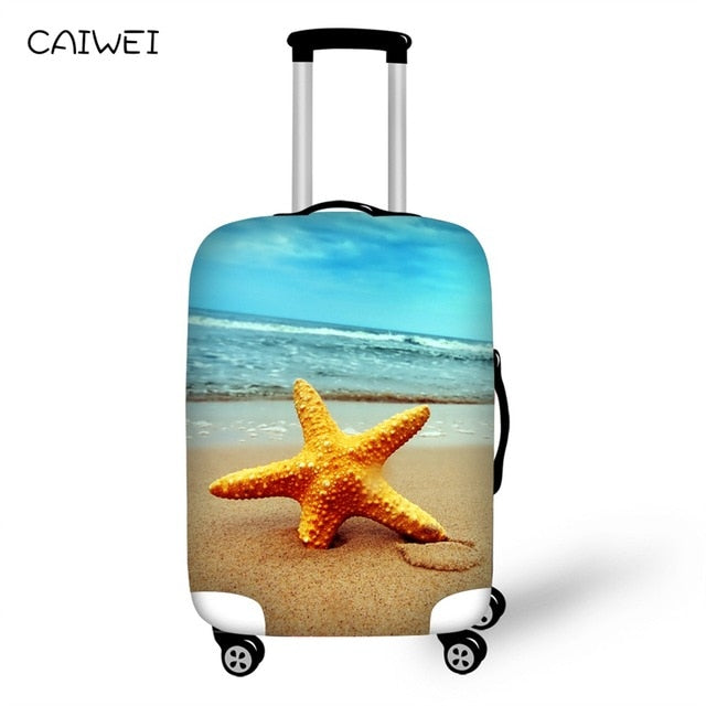 Travel Accessories Suitcase Protective Covers Elasticity Beach Starfish Luggage Covers for 18-30 Inch Thickest Suitcase Cover