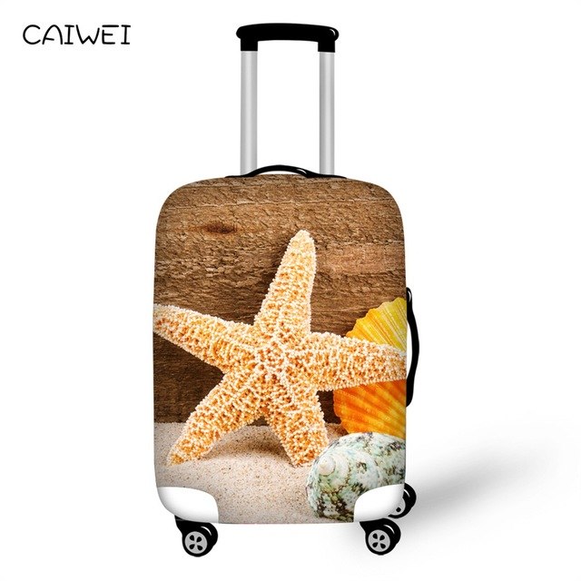 Travel Accessories Suitcase Protective Covers Elasticity Beach Starfish Luggage Covers for 18-30 Inch Thickest Suitcase Cover