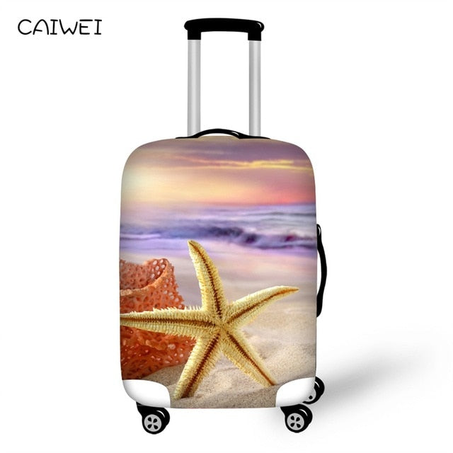 Travel Accessories Suitcase Protective Covers Elasticity Beach Starfish Luggage Covers for 18-30 Inch Thickest Suitcase Cover