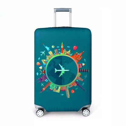 OKOKC World Map Elastic Thick Luggage Cover for Trunk Case Apply to 18''-32'' Suitcase,Suitcase Protective Cover Travel Accessor