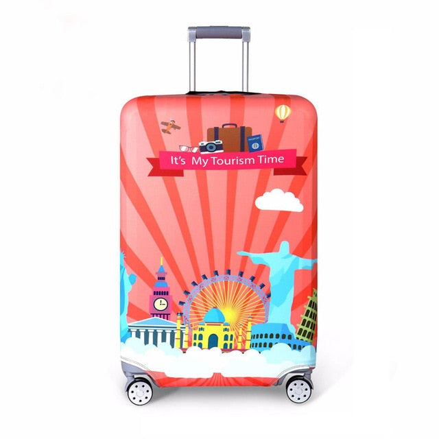 OKOKC World Map Elastic Thick Luggage Cover for Trunk Case Apply to 18''-32'' Suitcase,Suitcase Protective Cover Travel Accessor