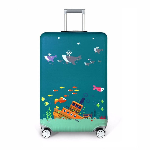 OKOKC World Map Elastic Thick Luggage Cover for Trunk Case Apply to 18''-32'' Suitcase,Suitcase Protective Cover Travel Accessor