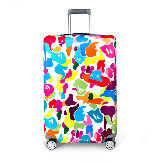 OKOKC World Map Elastic Thick Luggage Cover for Trunk Case Apply to 18''-32'' Suitcase,Suitcase Protective Cover Travel Accessor