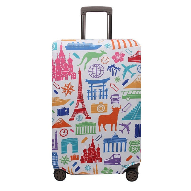 OKOKC World Map Elastic Thick Luggage Cover for Trunk Case Apply to 18''-32'' Suitcase,Suitcase Protective Cover Travel Accessor