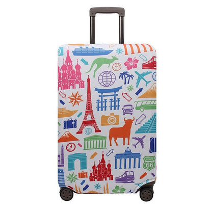 OKOKC World Map Elastic Thick Luggage Cover for Trunk Case Apply to 18''-32'' Suitcase,Suitcase Protective Cover Travel Accessor