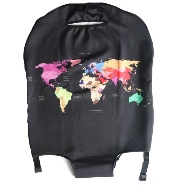 OKOKC World Map Elastic Thick Luggage Cover for Trunk Case Apply to 18''-32'' Suitcase,Suitcase Protective Cover Travel Accessor