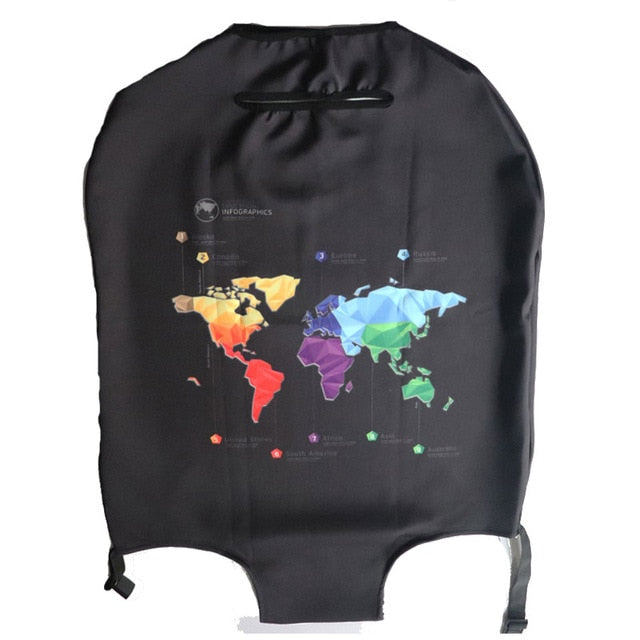 OKOKC World Map Elastic Thick Luggage Cover for Trunk Case Apply to 18''-32'' Suitcase,Suitcase Protective Cover Travel Accessor