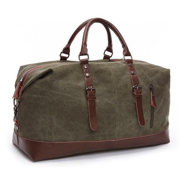 MARKROYAL Canvas Leather Men Travel Bags Carry on Luggage Bags Men Duffel Bags Handbag Travel Tote Large Weekend Bag Overnight