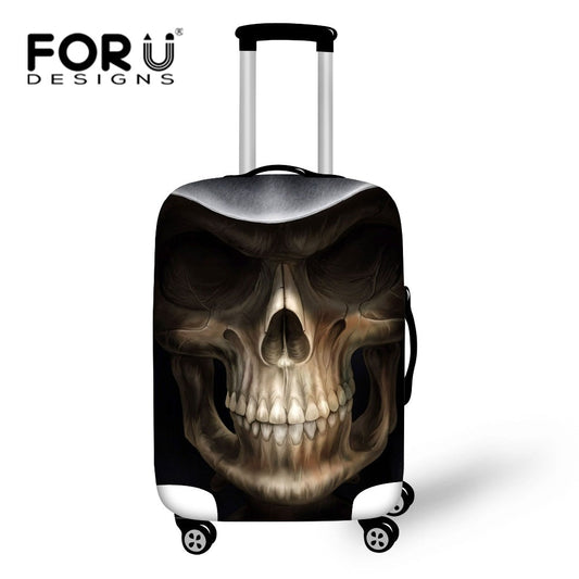 Hight Men Travel Luggage Cover Cool Skull Luggage Suitcase Cover Elastic Travel Dust Protective Cover Bag to 18-30 inch Suitcase