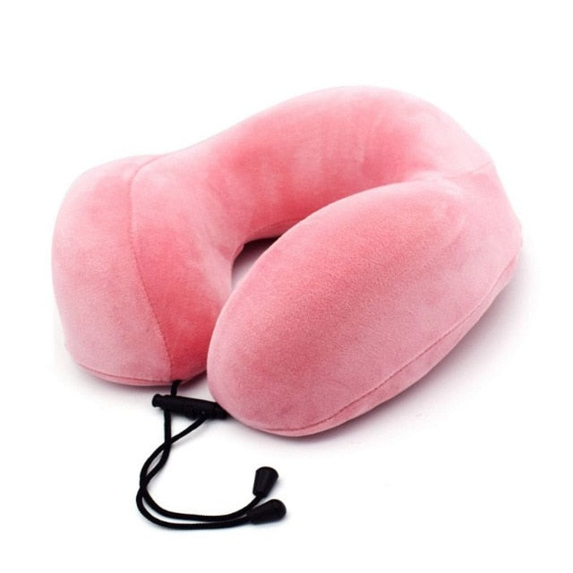 Memory Foam U-Shape Travel Pillow Airplane Solid Color Pillow Travel Pillows