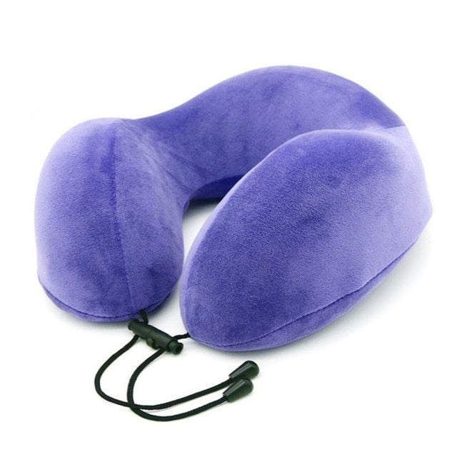 Memory Foam U-Shape Travel Pillow Airplane Solid Color Pillow Travel Pillows