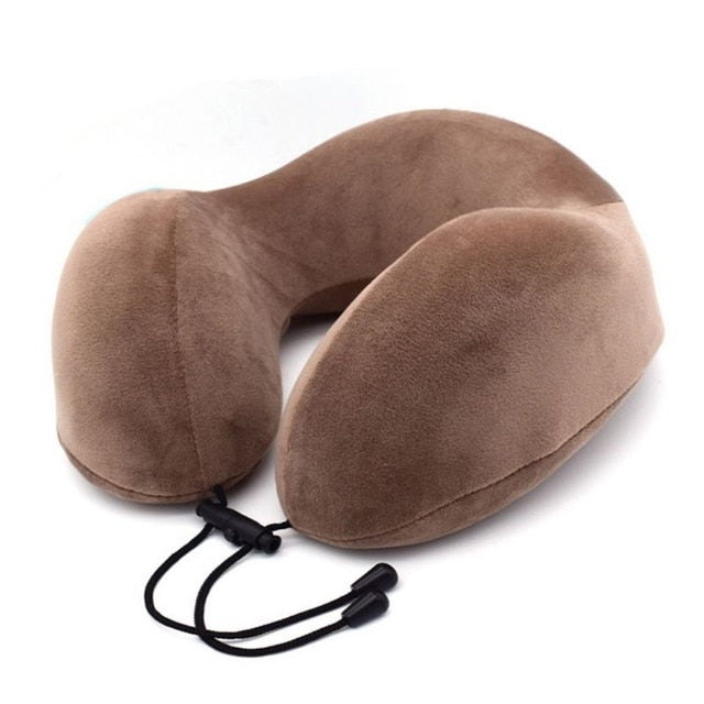 Memory Foam U-Shape Travel Pillow Airplane Solid Color Pillow Travel Pillows