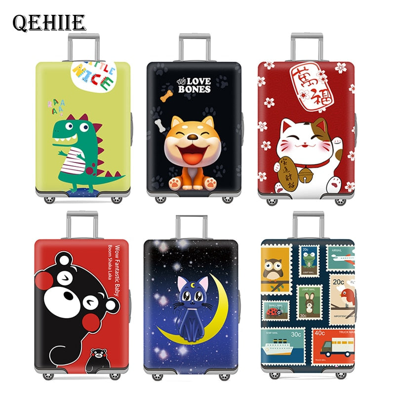 Luggage cover Elastic travel trolley suitcase  protective Baggage cover Cartoon suitcase cover Child Cartoon Travel Accessories