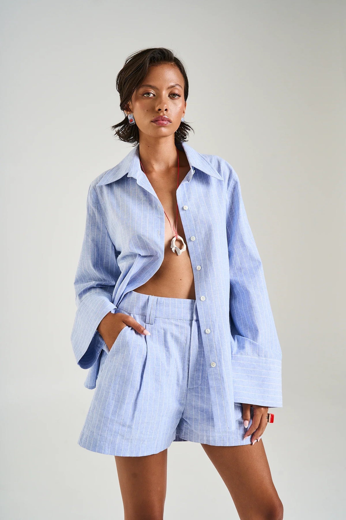 CUFF SHIRT - SEA STRIPE