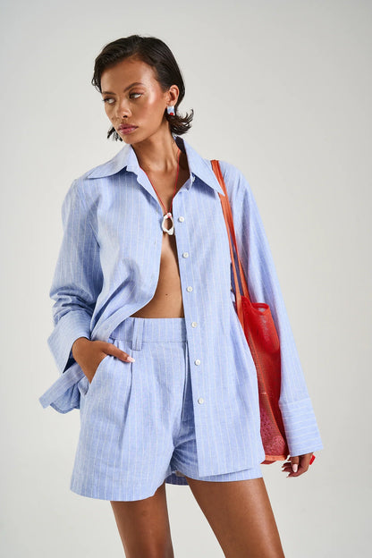 CUFF SHIRT - SEA STRIPE